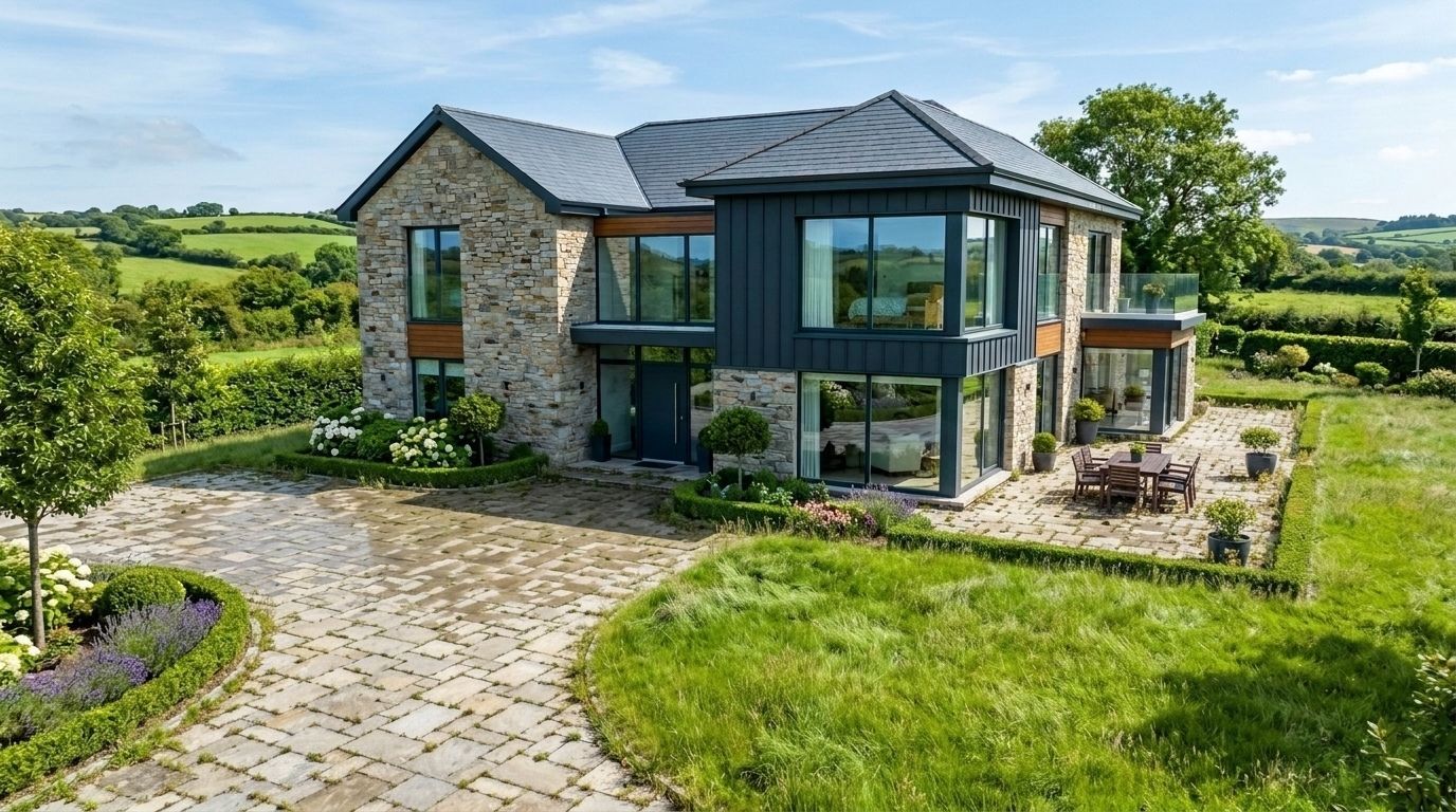 Weathered patio and garden before care